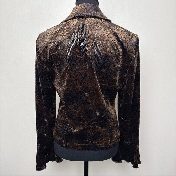 Joseph Ribkoff Vintage Womens 8 Velvet Snake Skin Blazer Full Zip - Picture 3 of 14